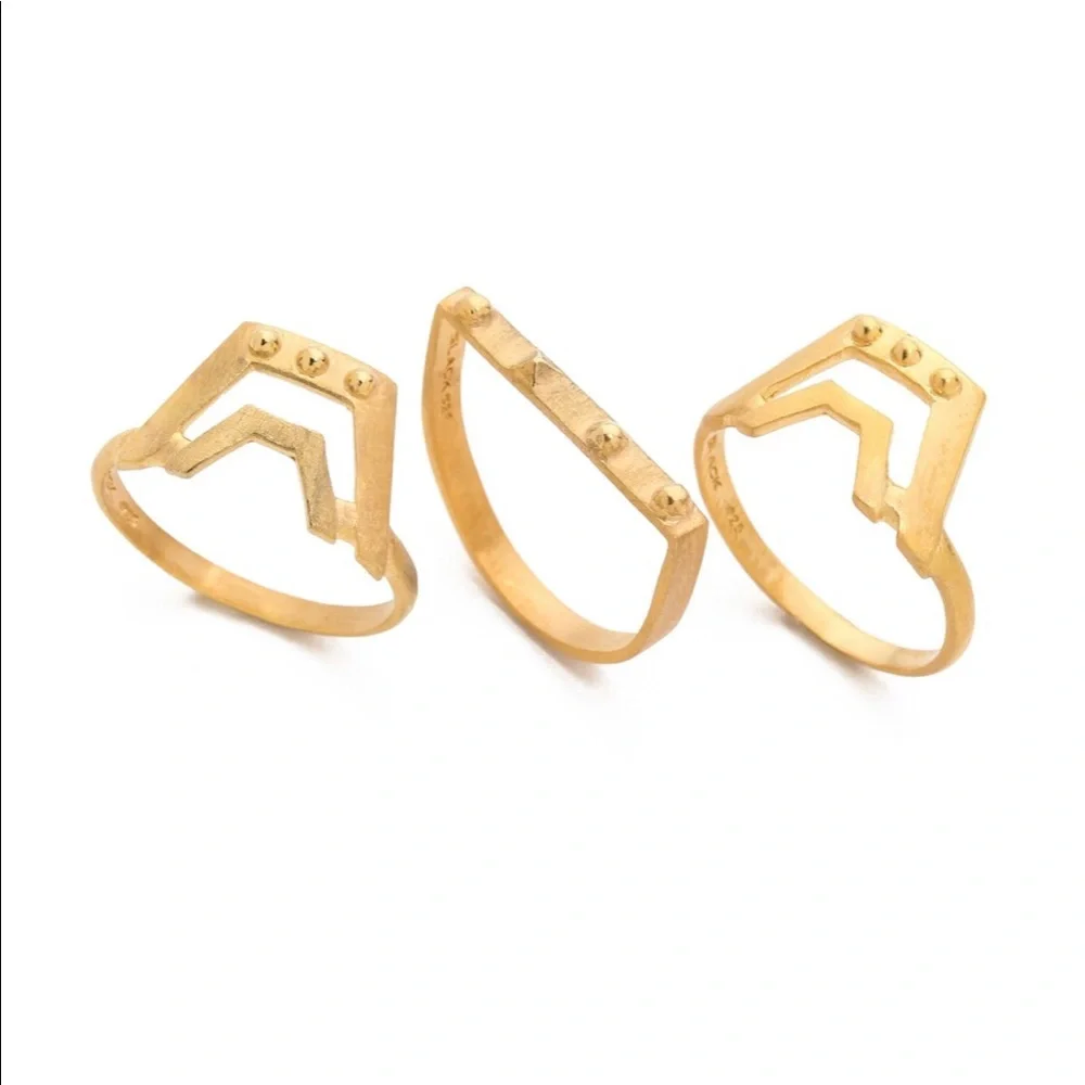 Maria Black stack ring set of 3‎ gold 7.5-8